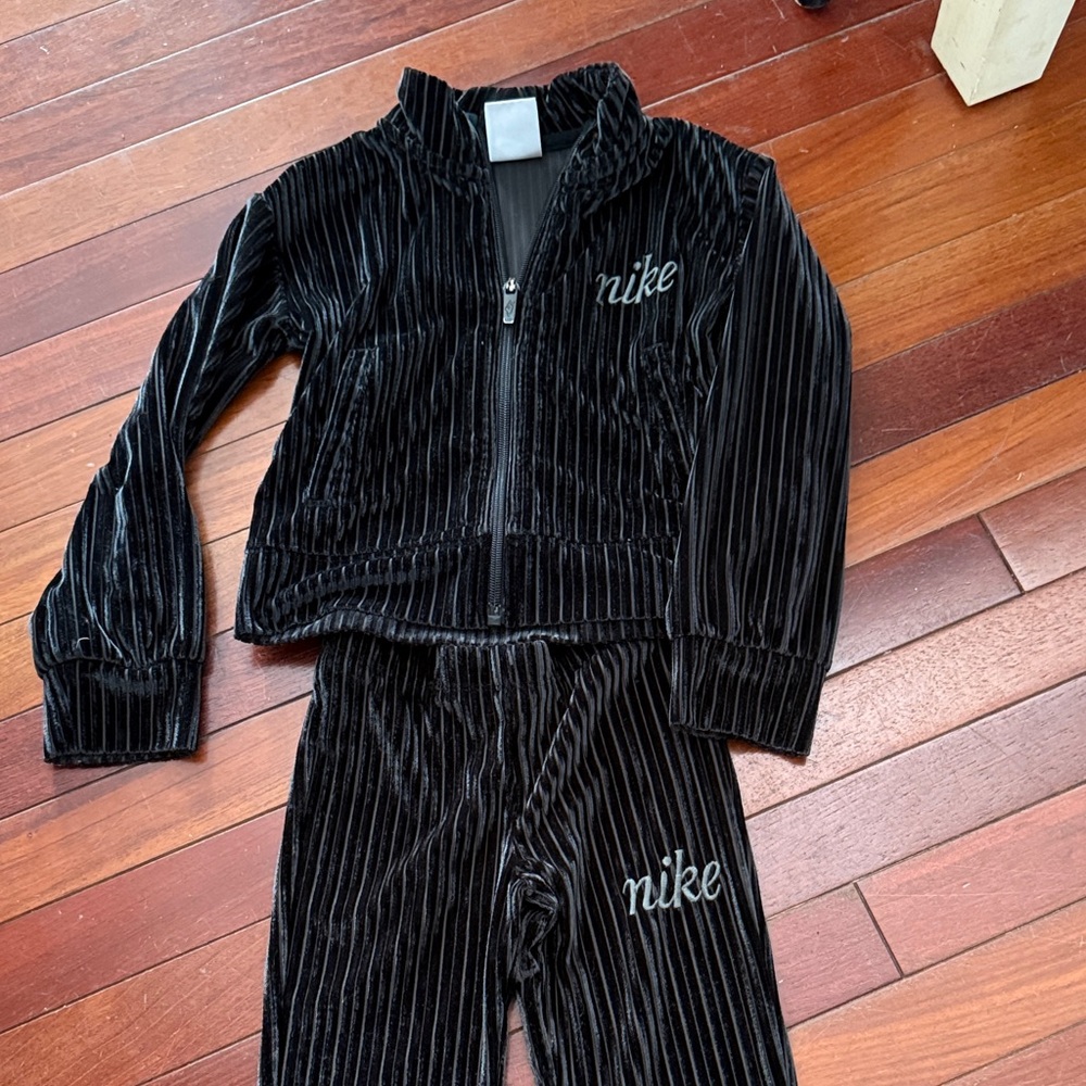 Nike Black Striped Velour Set